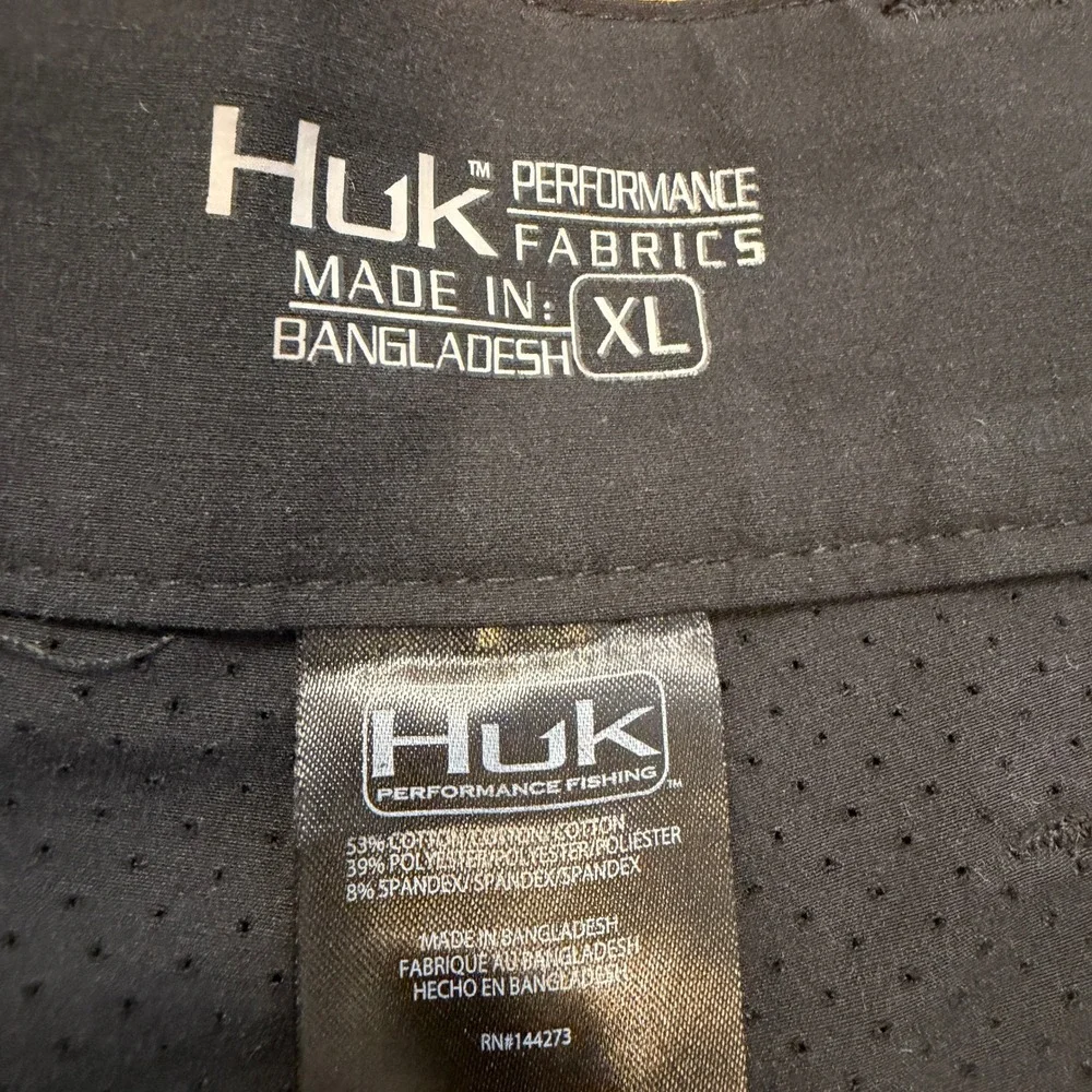 Huk Performance Fishing Cargo Shorts Men XL Black 10